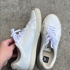 Veja White and Cream Casual Sneakers